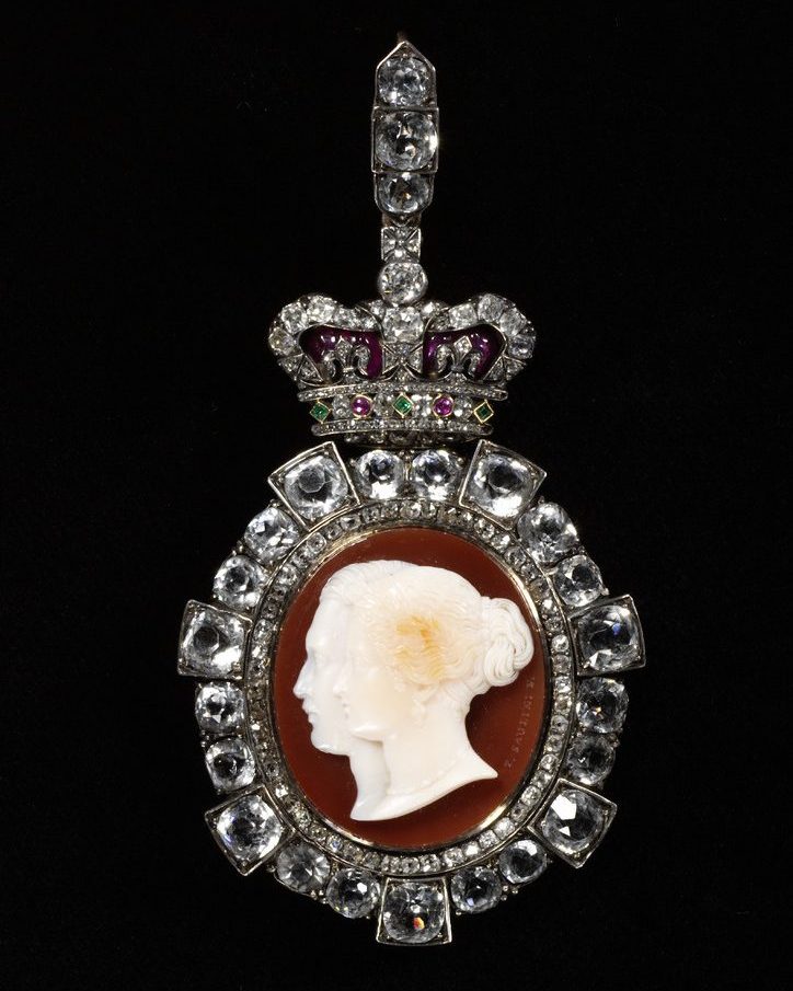 Upon her widowhood, Queen Victoria commissioned a series of onyx cameos, carved with a double portrait of her and her late husband and surrounded by gemstones, to give as badges to members of the Royal Order of Victoria and Albert. (The Royal Collection Trust/© Her Majesty Queen Elizabeth II 2017)
