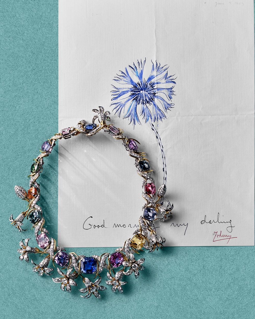 Bunny Mellon’s Extraordinary Legacy of Jewels 14 The Jasmine Necklace (1962). Designed by Jean Schlumberger for Bunny Mellon and crafted from 16,000 Kashmir sapphires collected by Tiffany & Co. over 20–30 years