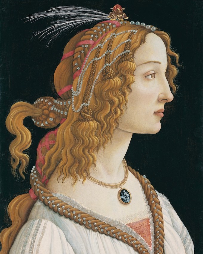 Cameo Jewelry Idealised Portrait of a Lady (Portrait of Simonetta Vespucci as Nymph) Painted by Sandro Botticelli between 1480 and 1485