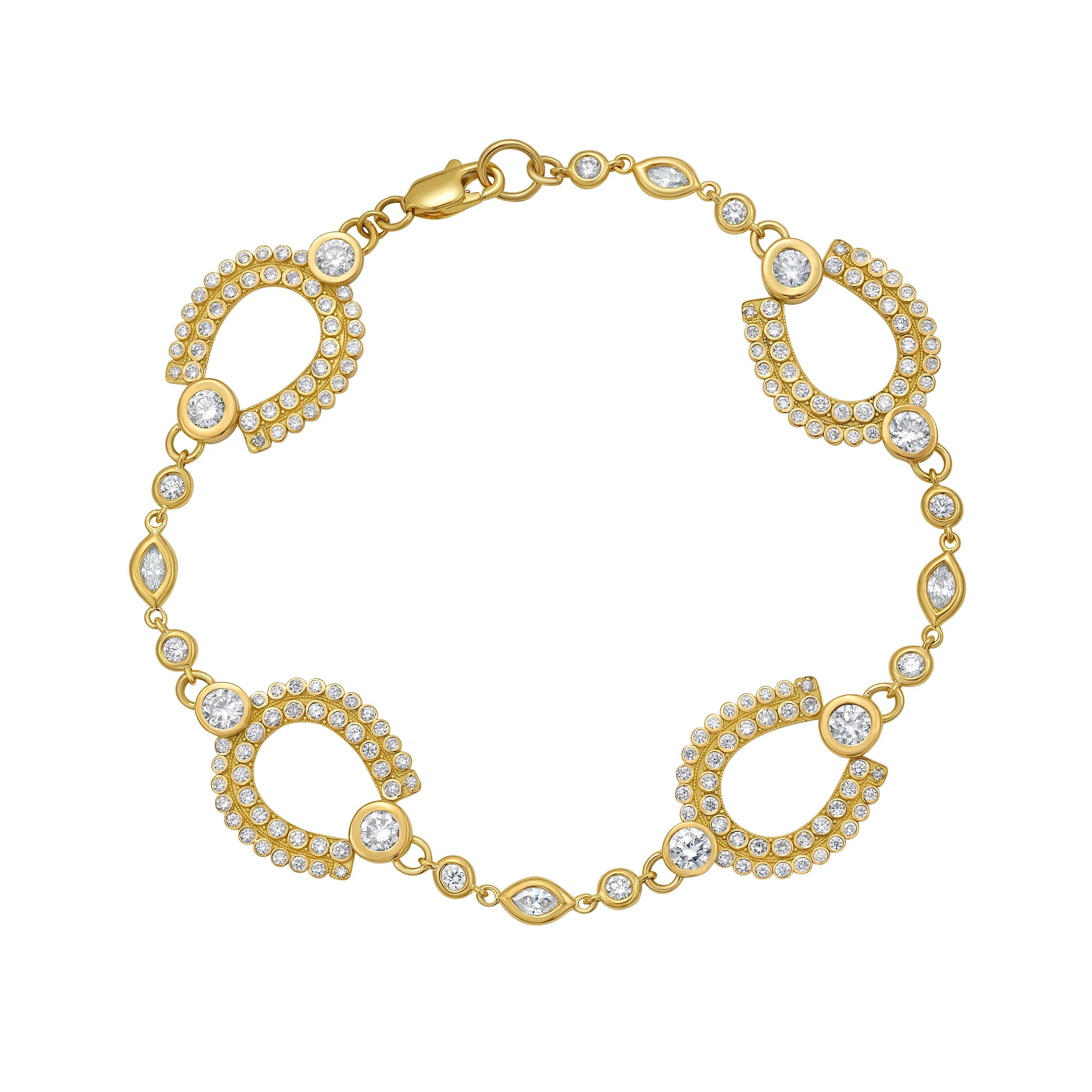 diamond horseshoe charm bracelet