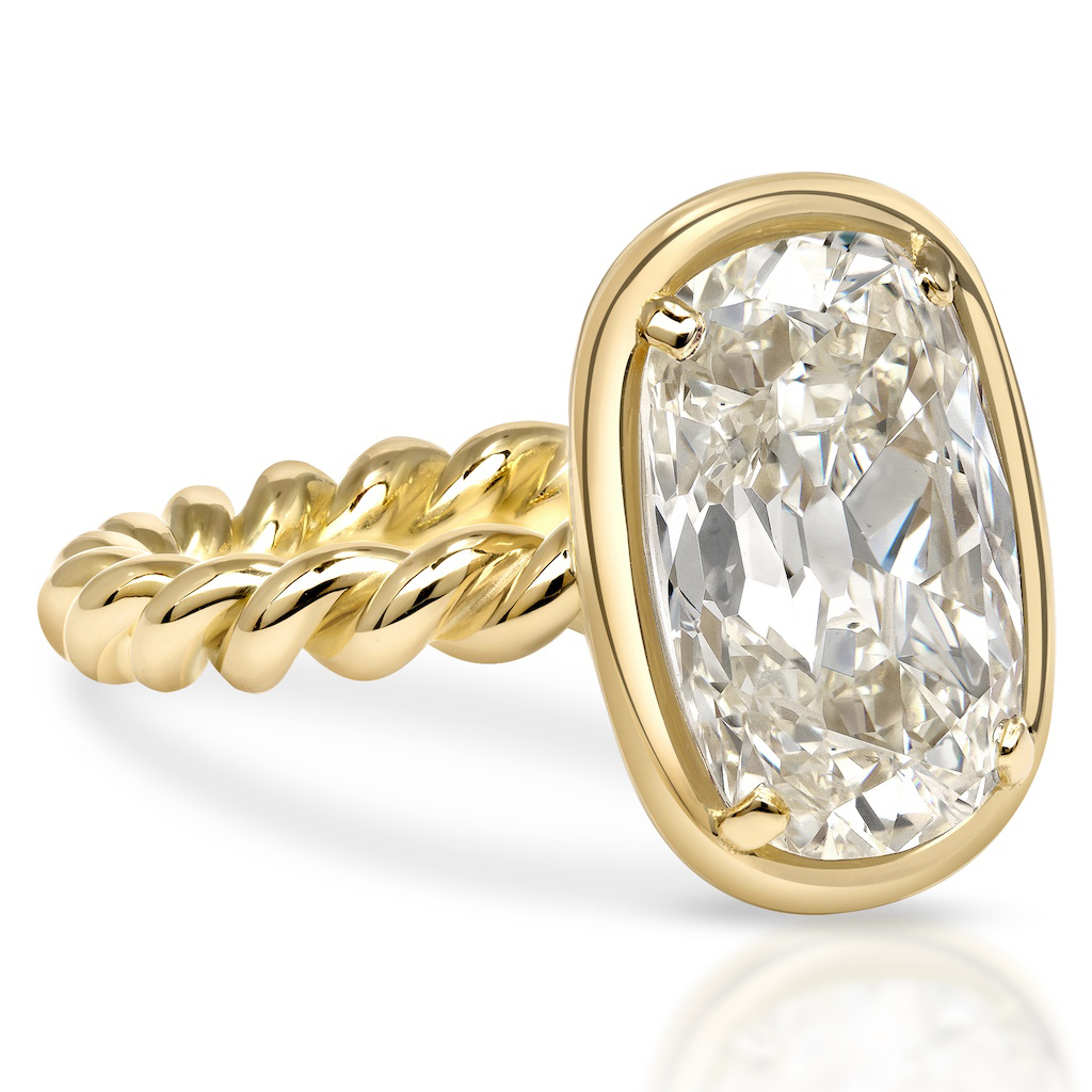 Single Stone Lara Engagement Ring featuring antique diamond cuts