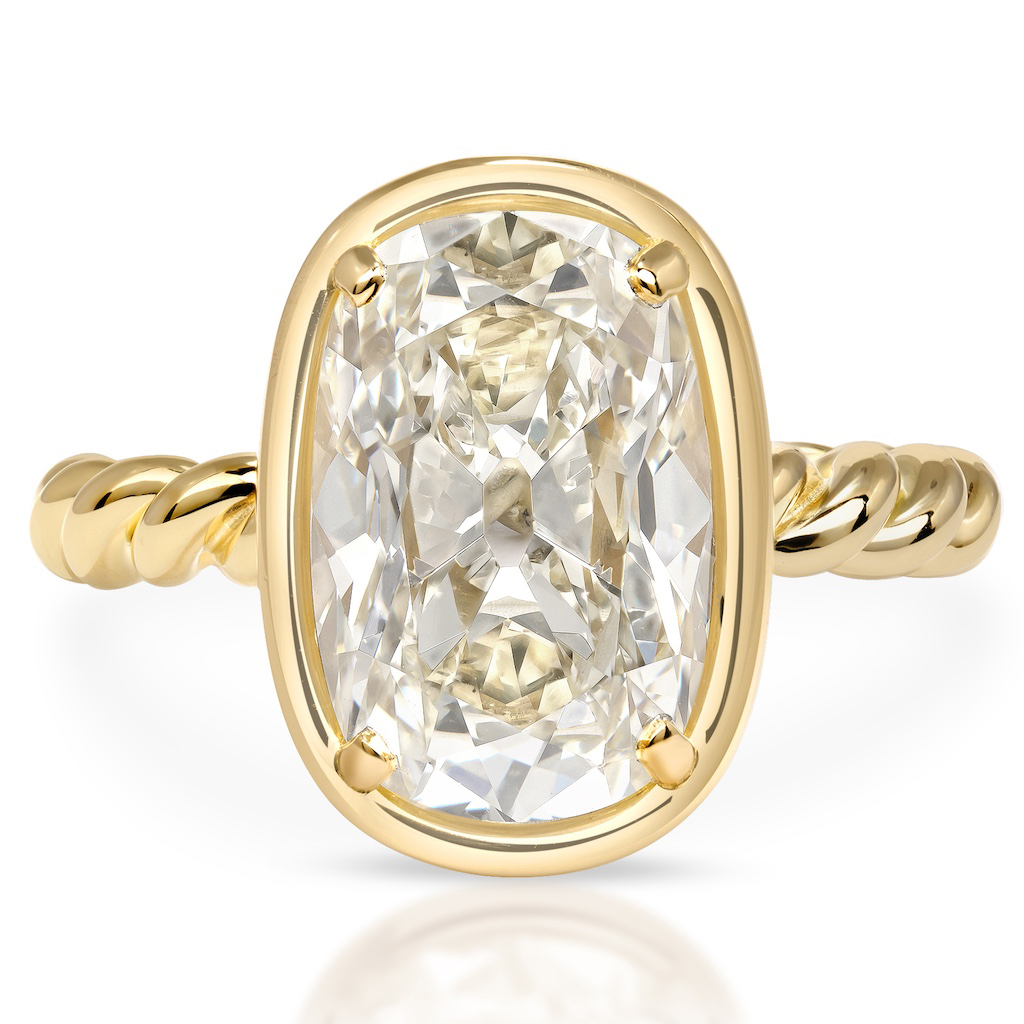 Single Stone Lara Engagement Ring featuring antique diamond cuts