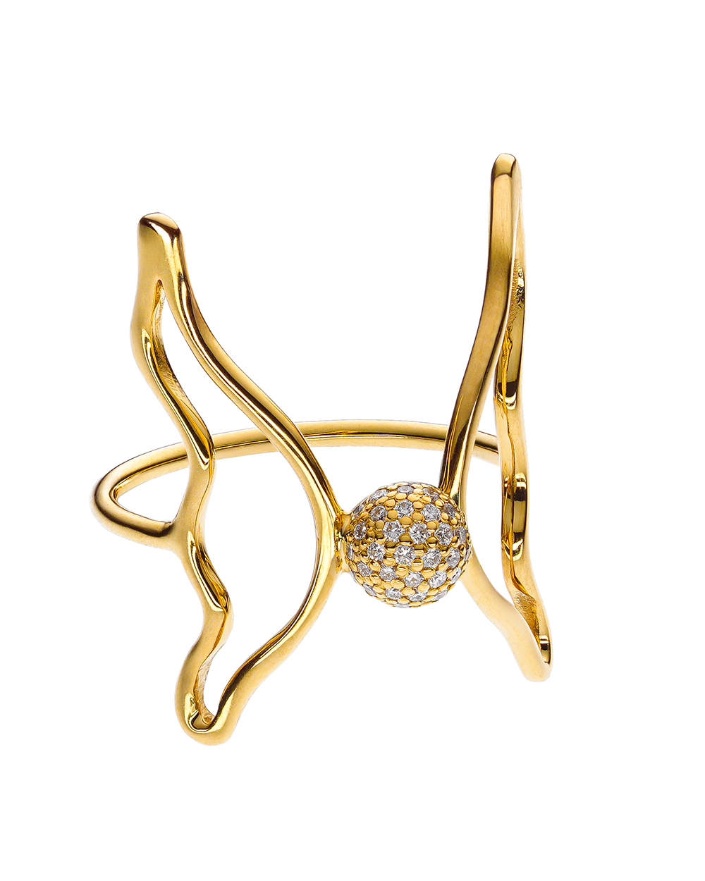 Guzema Butterfly Ring as seen in Season 5 of Emily in Paris. (Courtesy of Guzema)