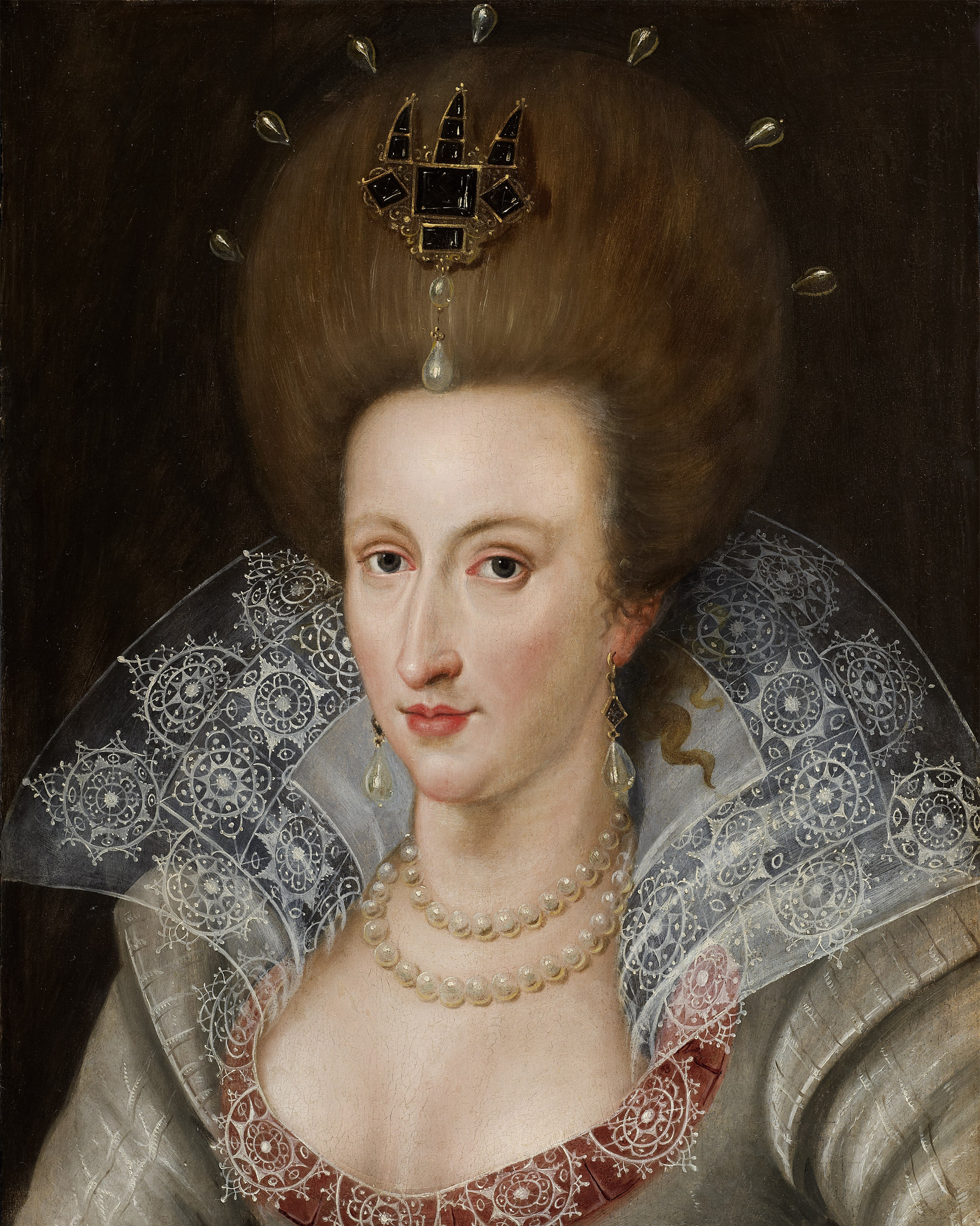 Portrait of Anne of Denmark (1574-1619), wife of James VI and I (1566-1625) by John de Critz, circa 1605.
