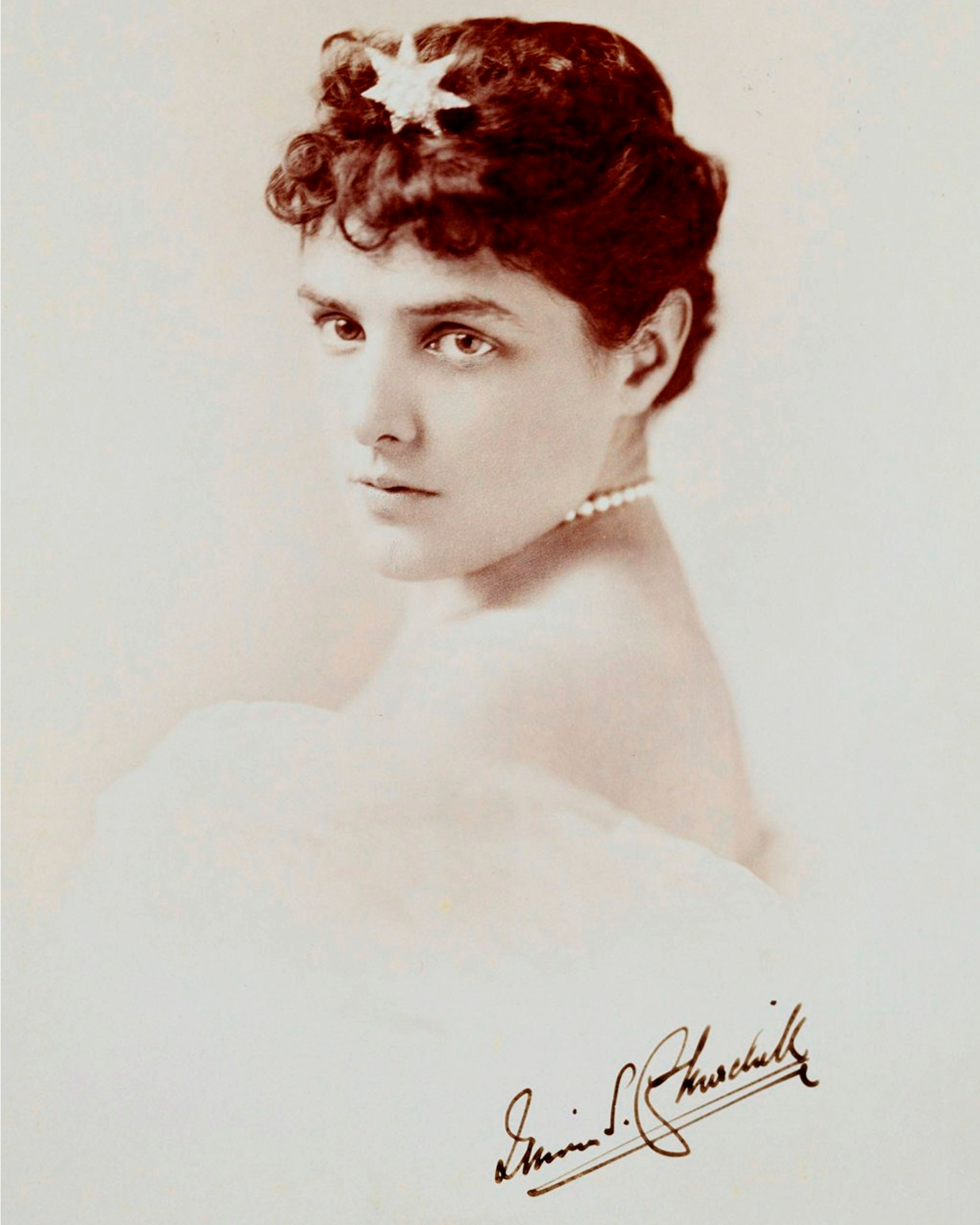 Portrait of Jennie Churchill, formally Lady Randolph Churchill, cira 1880s (Wiki Commons)