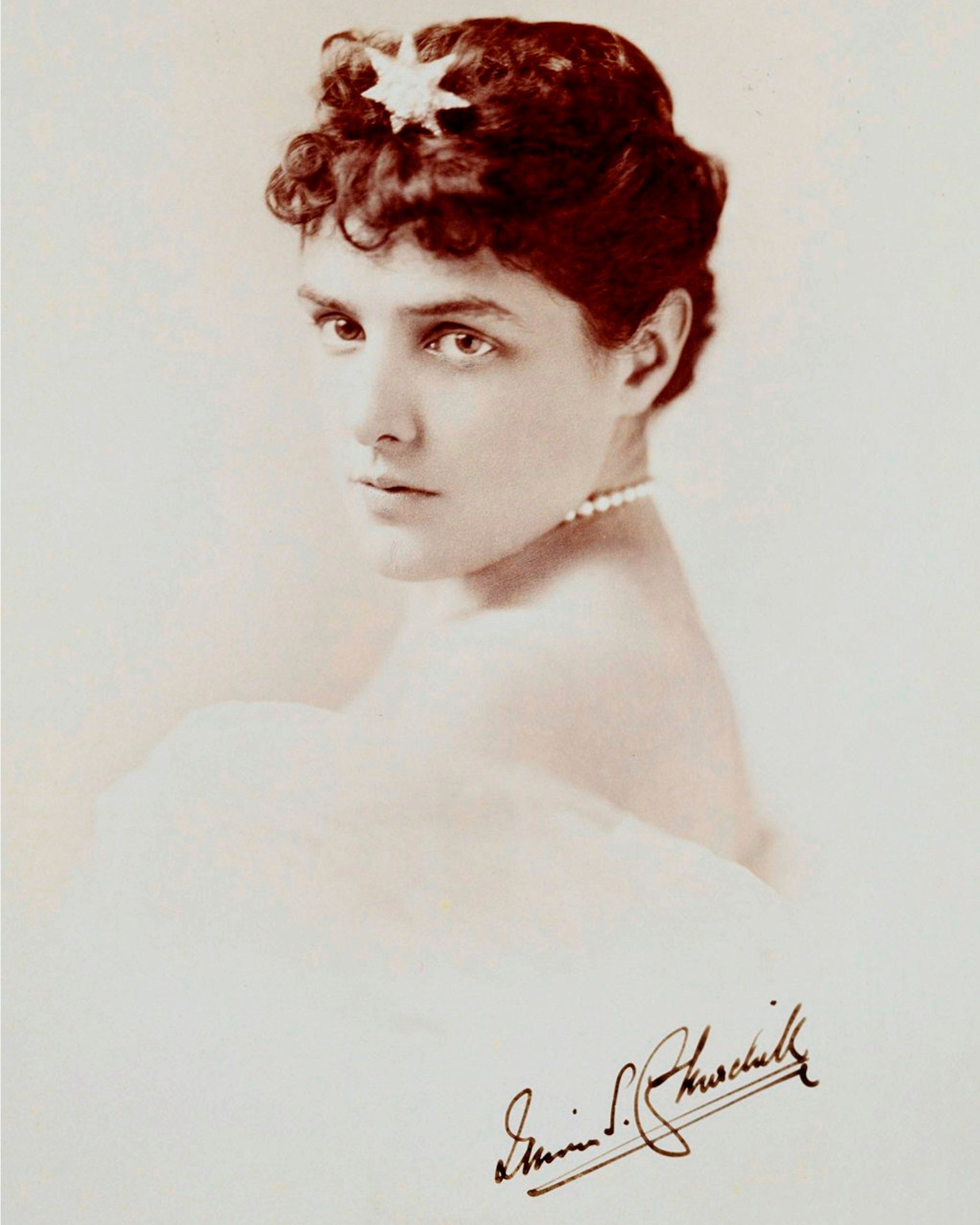Portrait of Jennie Churchill, formally Lady Randolph Churchill, cira 1880s (Wiki Commons)