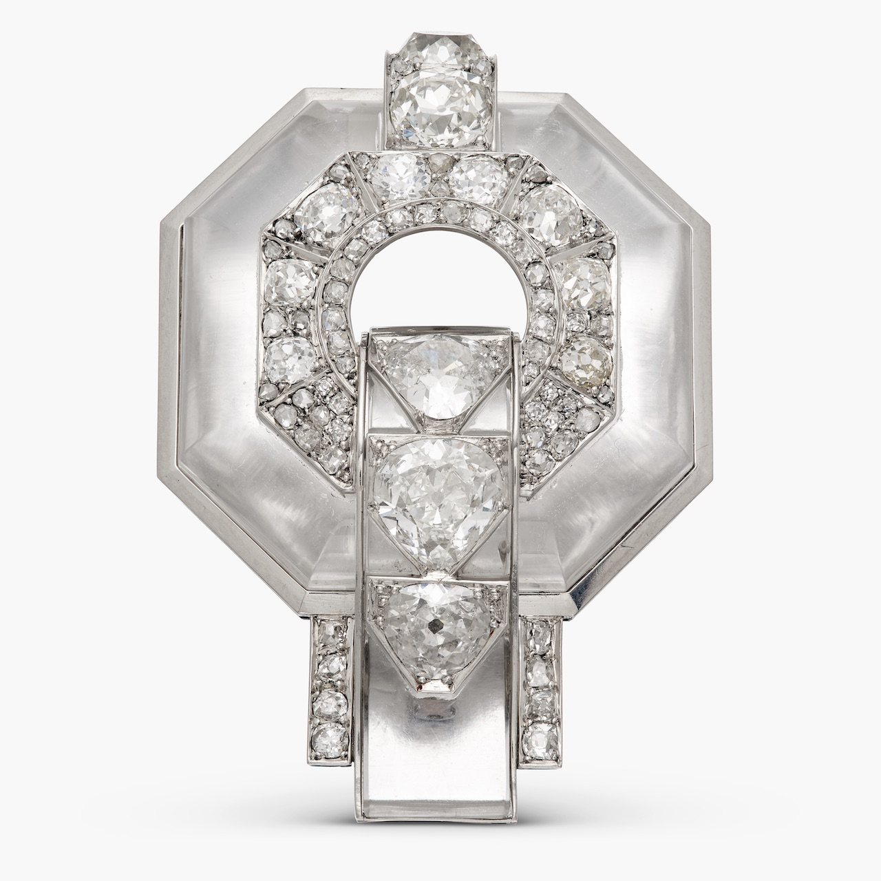 Sotheby's Opens the Breuer Building with a December Auction Filled with Masterpieces Suzanne Belperron for René Boivin, Rock Crystal and Diamond 'Octagon' Brooch, 