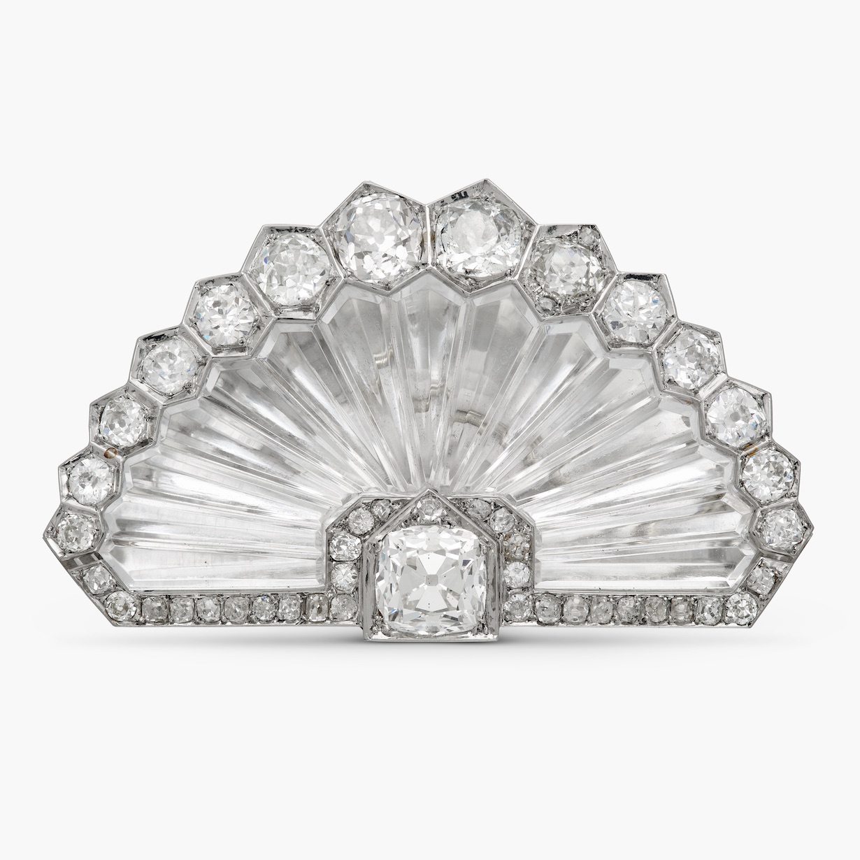 Sotheby's Opens the Breuer Building with a December Auction Filled with Masterpieces Suzanne Belperron Rock Crystal and Diamond 'Éventail' Clip-Brooch, France, est $80,000 - 120,000. (Courtesy of Sotheby's)