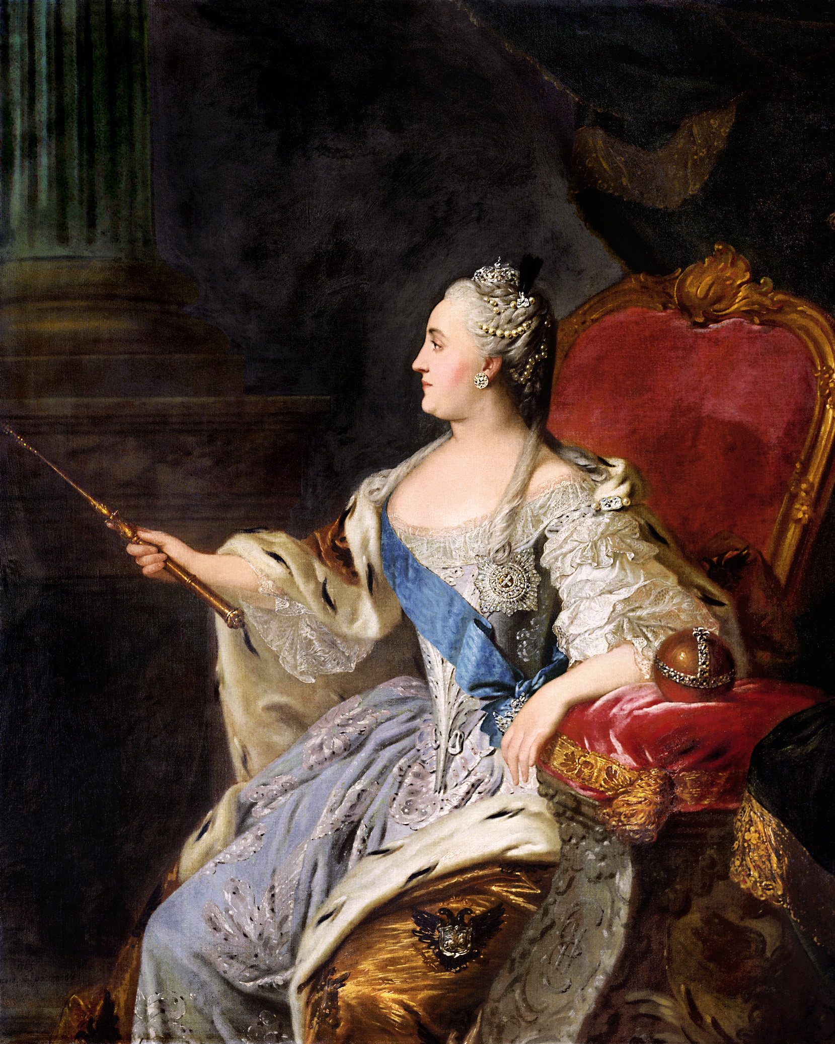 Portrait of Empress Catherine the Great by Russian painter Fyodor Rokotov, circa 1763 (Wiki Commons)