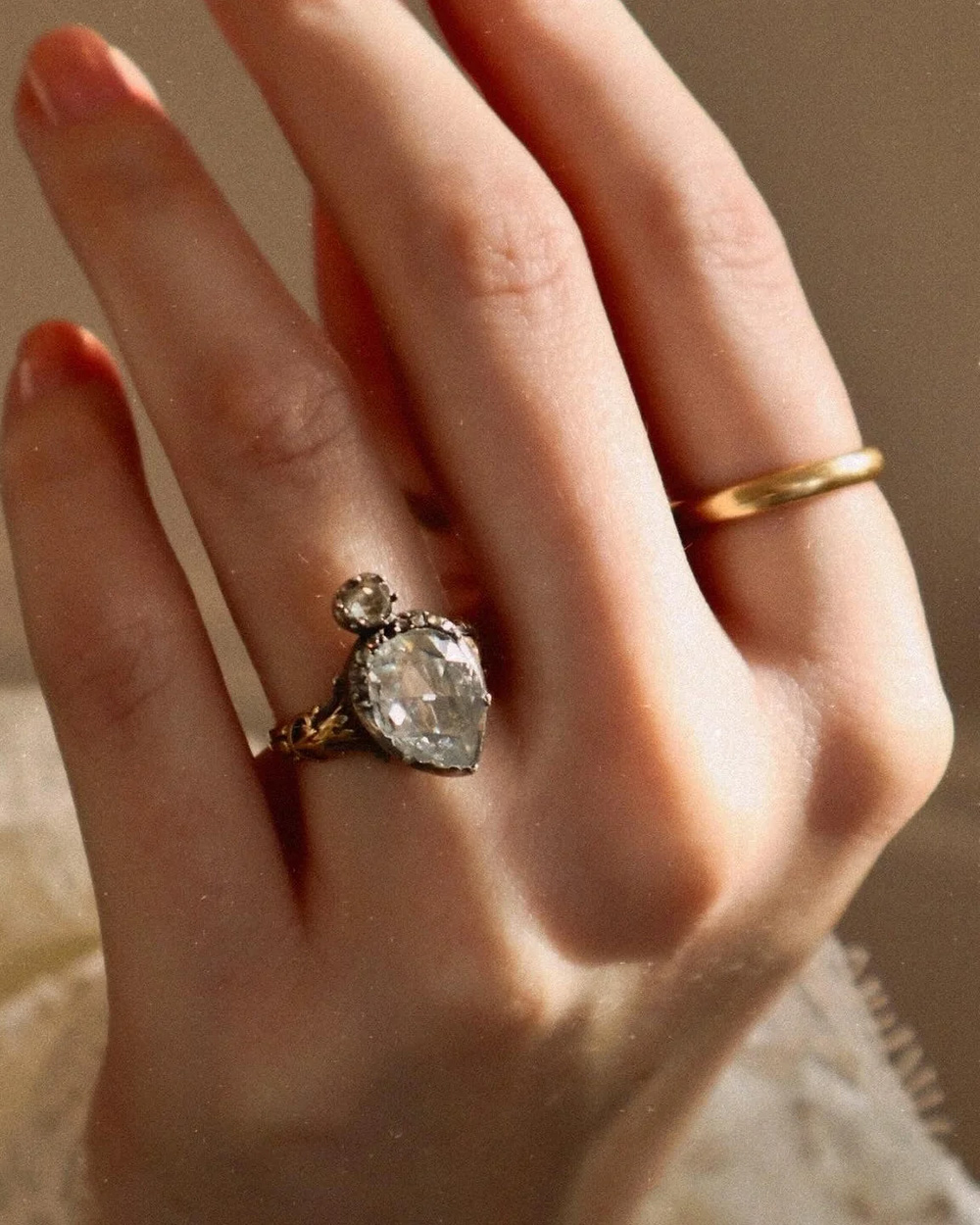 Georgian Jewelry: pear shaped diamond ring