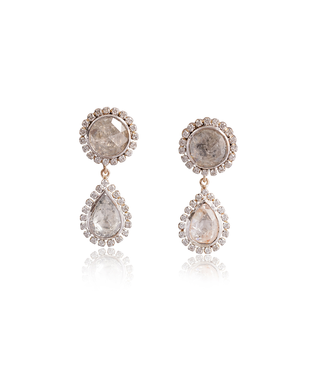 Uncut diamond polki earrings