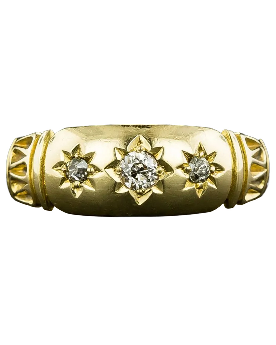 Victorian gypsy ring with old mine cut diamonds, c. 1901. (Courtesy of Lang Antiques)