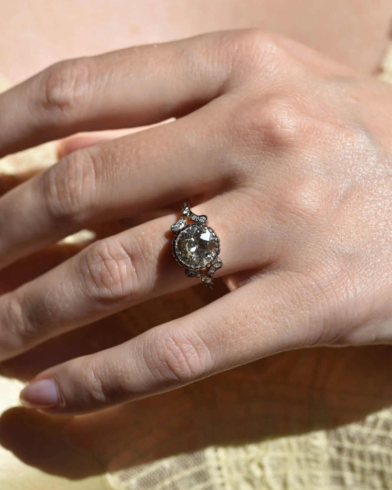 Gothic Engagement Rings: Erstwhile Antique Old European Cut Diamond Engagement Ring