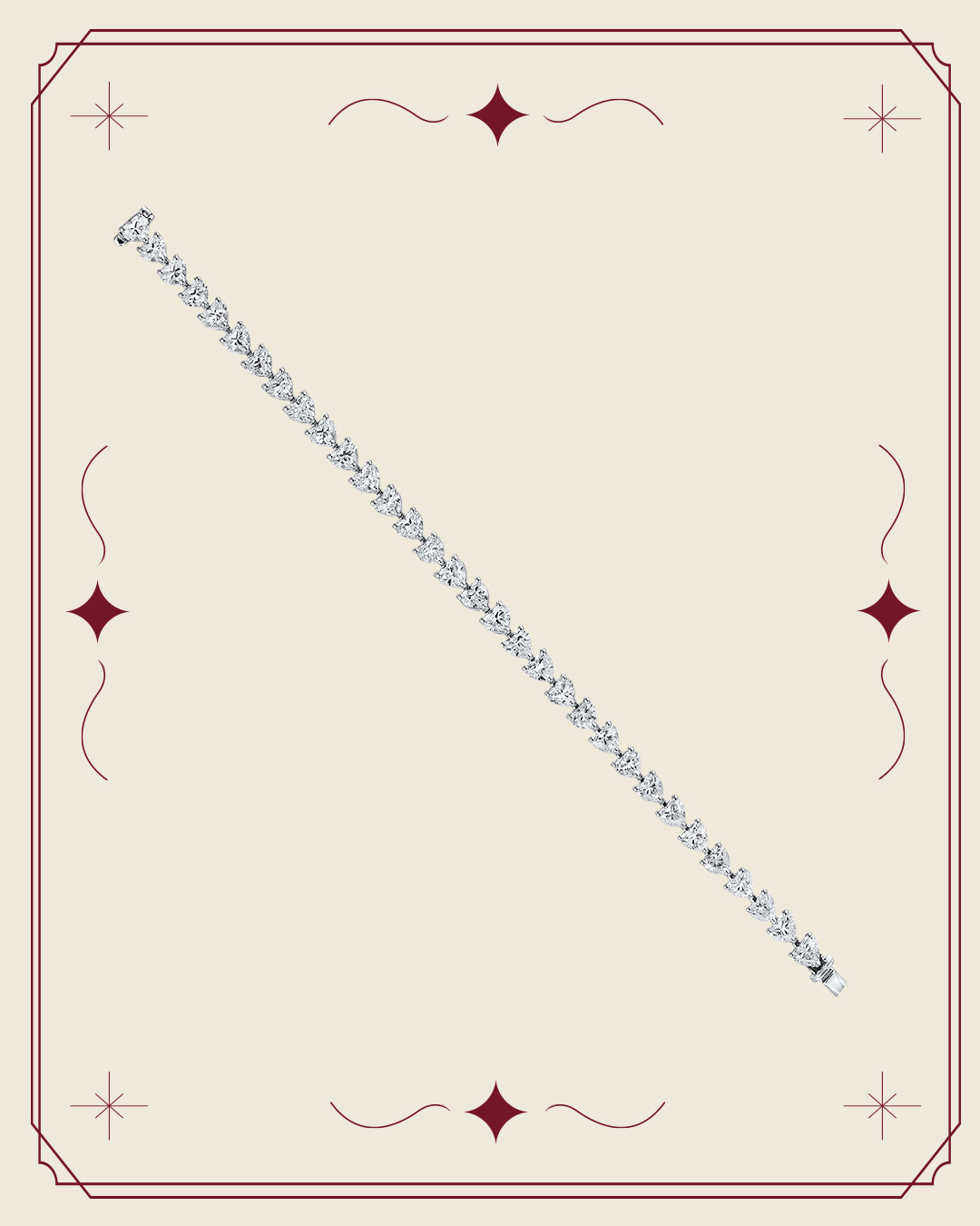 Heart shaped diamond tennis bracelet