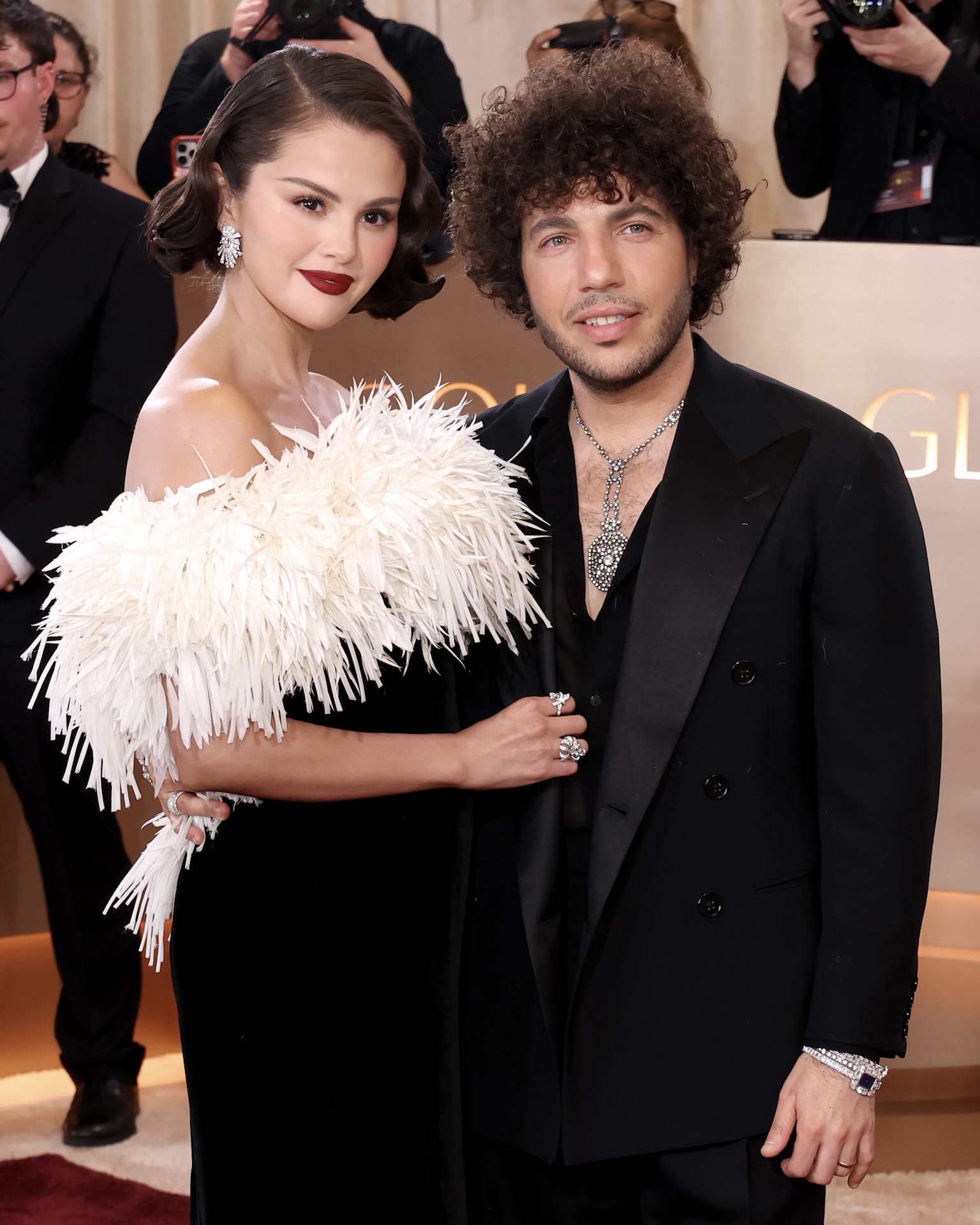 Selena Gomez and Benny Blanco Wore Diamond Jewelry to the Golden Globes 2026