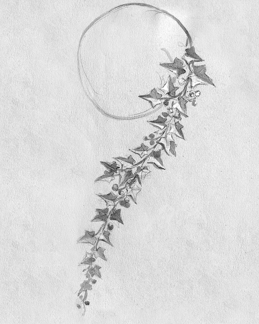 Sketch of Boucheron's High Jewelry necklace 