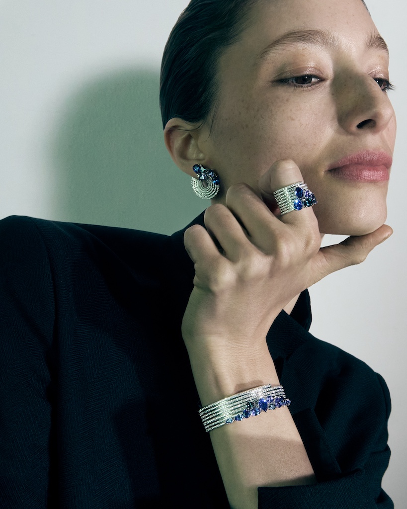 Model wearing Repossi high jewelry