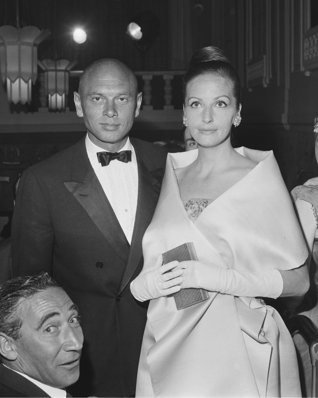 Actor Yul Brynner and his wife Doris at the premiere of the film 'Cleopatra'