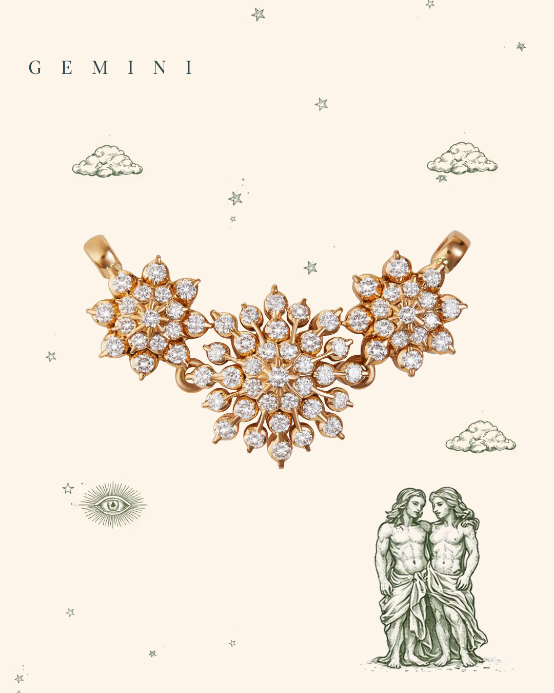 Diamond Locket for Gemini zodiac sign