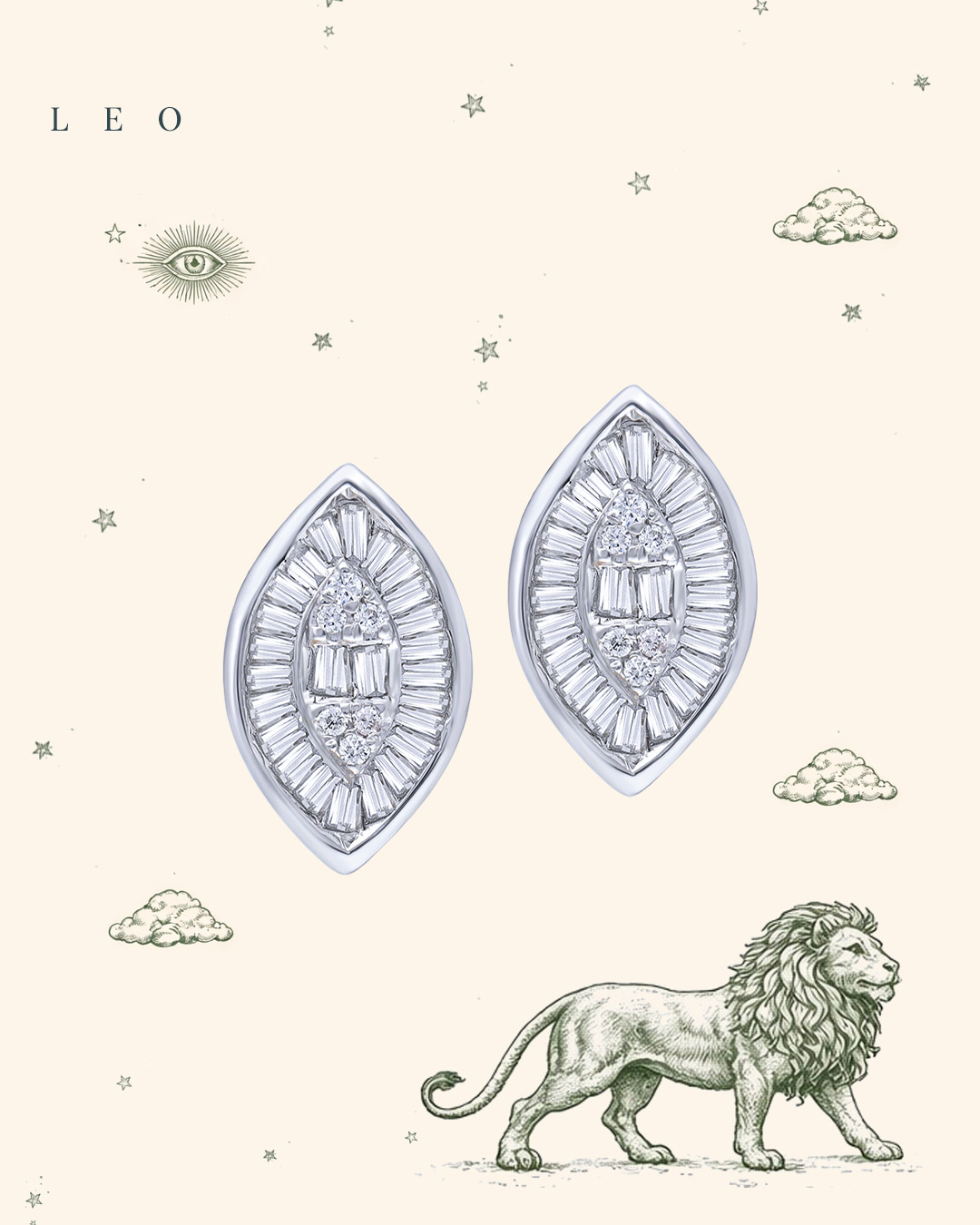 Diamond Locket for Leo zodiac sign