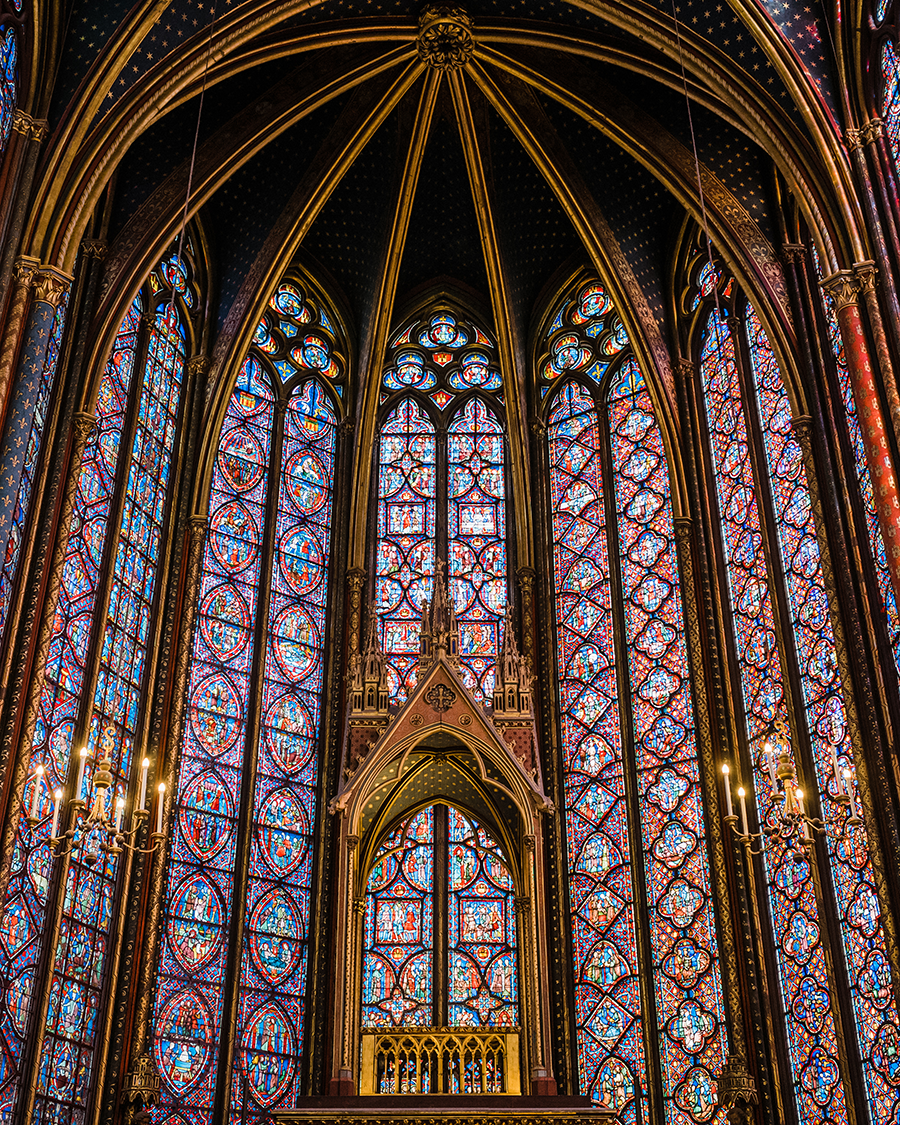 The stained glass windows of the apse of the Sainte-Chapelle, Paris, a masterpiece of Gothic architecture. (Wikimedia Commons/Public Domain)