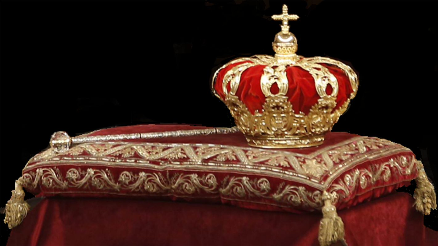 Spanish Crown Jewels: Royal Crown of Spain and Royal Sceptre (Wikimedia Commons/Public Domain)