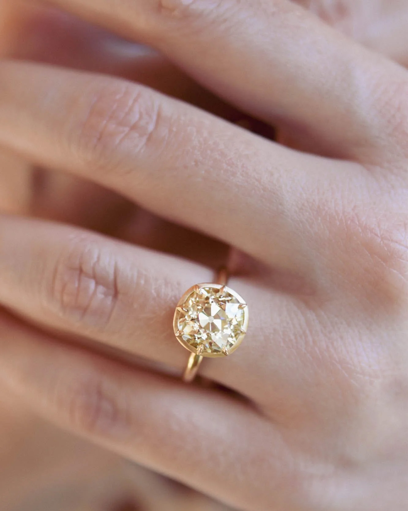 Old Mine Cushion Georgian Style Engagement Ring