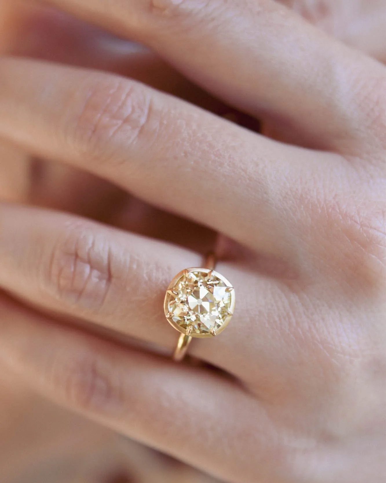 Old Mine Cushion Georgian Style Engagement Ring