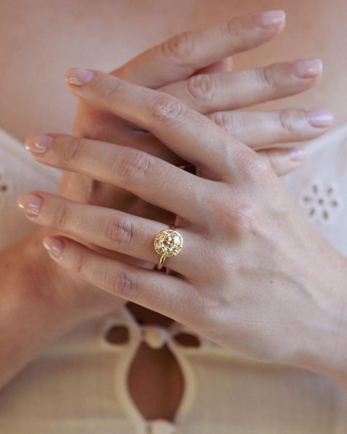 Old Mine Cushion Georgian Style Engagement Ring