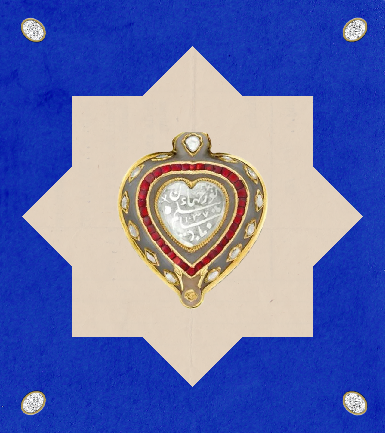 Historic heart-shaped gemstone pendant with inscription