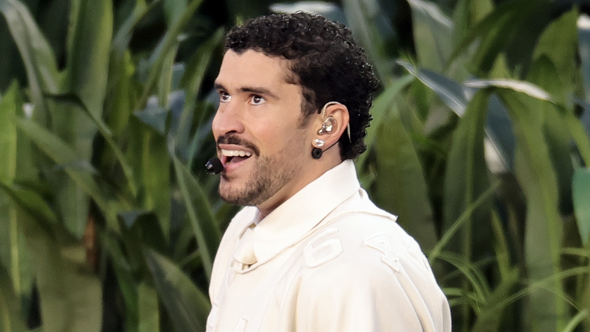 Bad Bunny performs onstage during the Super Bowl LX Halftime Show at Levi's Stadium on February 08, 2026 in Santa Clara, California. (Getty Images)