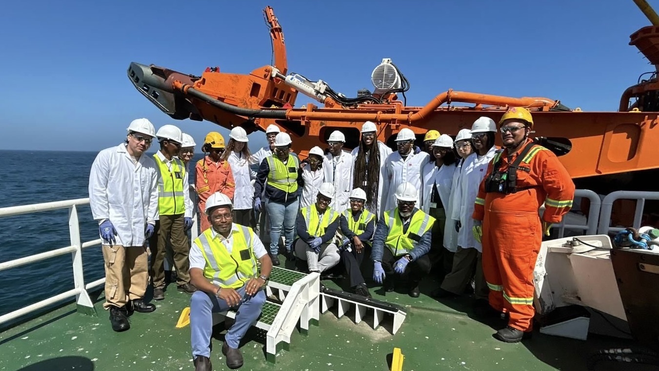 Leah Faye Cooper's helicopter ride to explore Namibia for a closer look at the mining technology, and the sorting, cutting, and polishing facilities behind desert diamonds.  (Courtesy of Leah Faye Cooper)