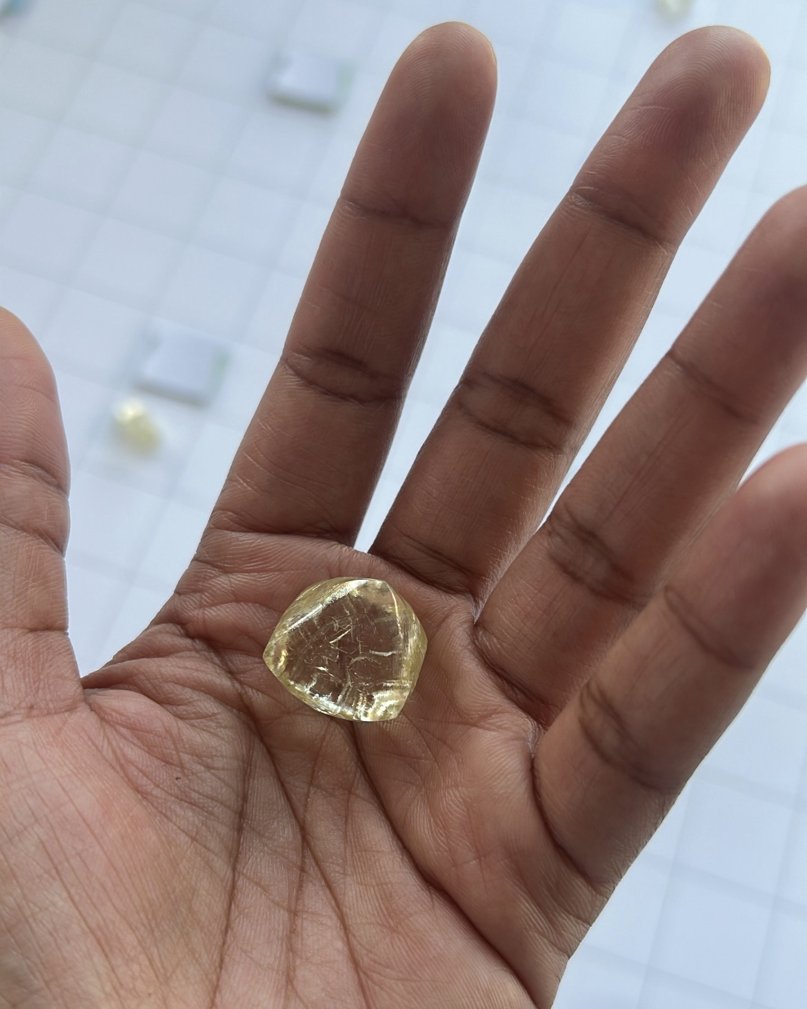 Rough desert diamonds found in Namibia. (Courtesy of Leah Faye Cooper)