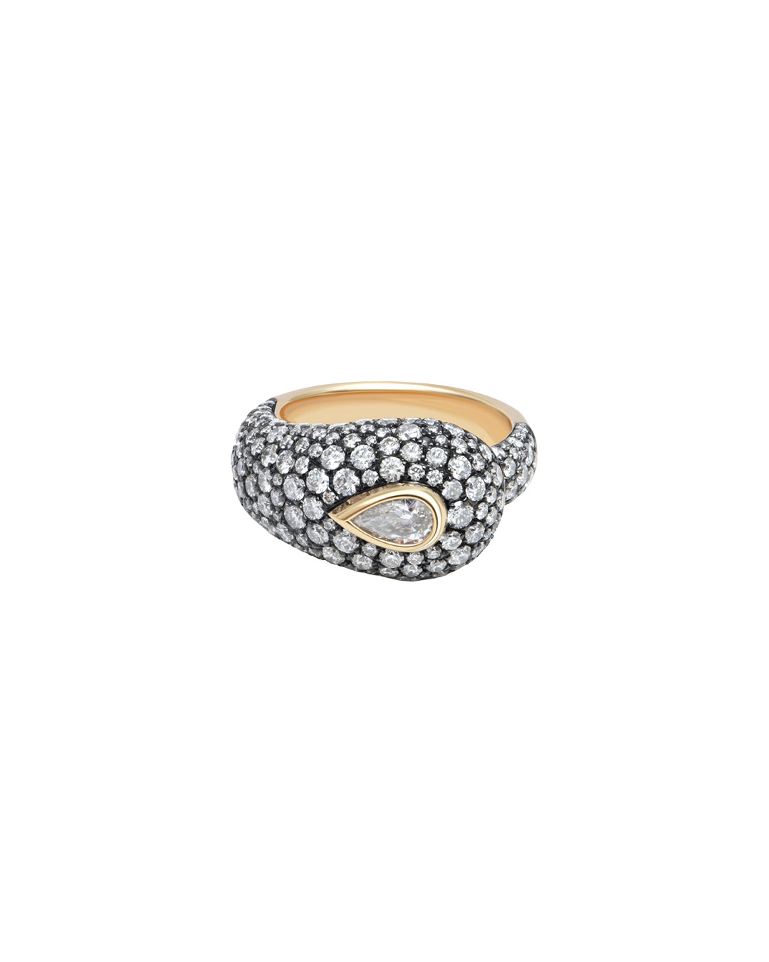 Pavé diamond ring.