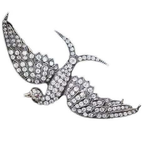 Victorian Jewelry Victorian Diamond Bird Brooch