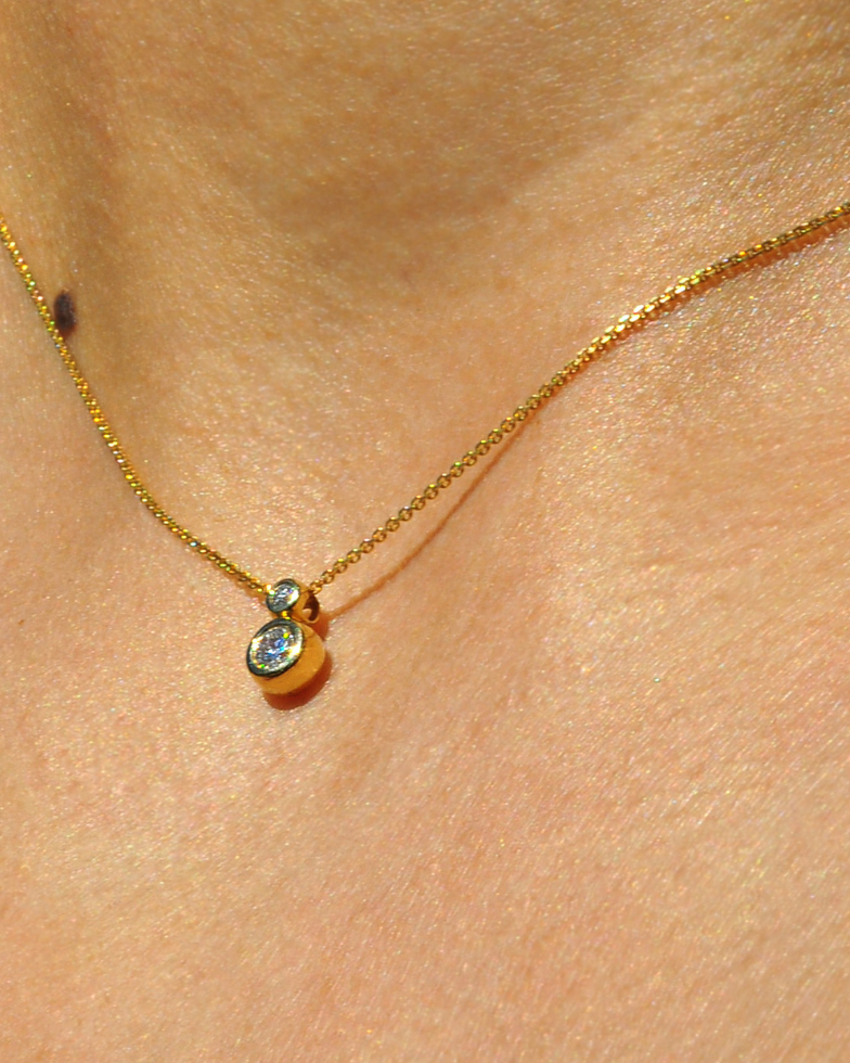 White Space Dewdrop Diamond Necklace Valentine's Day Gifts