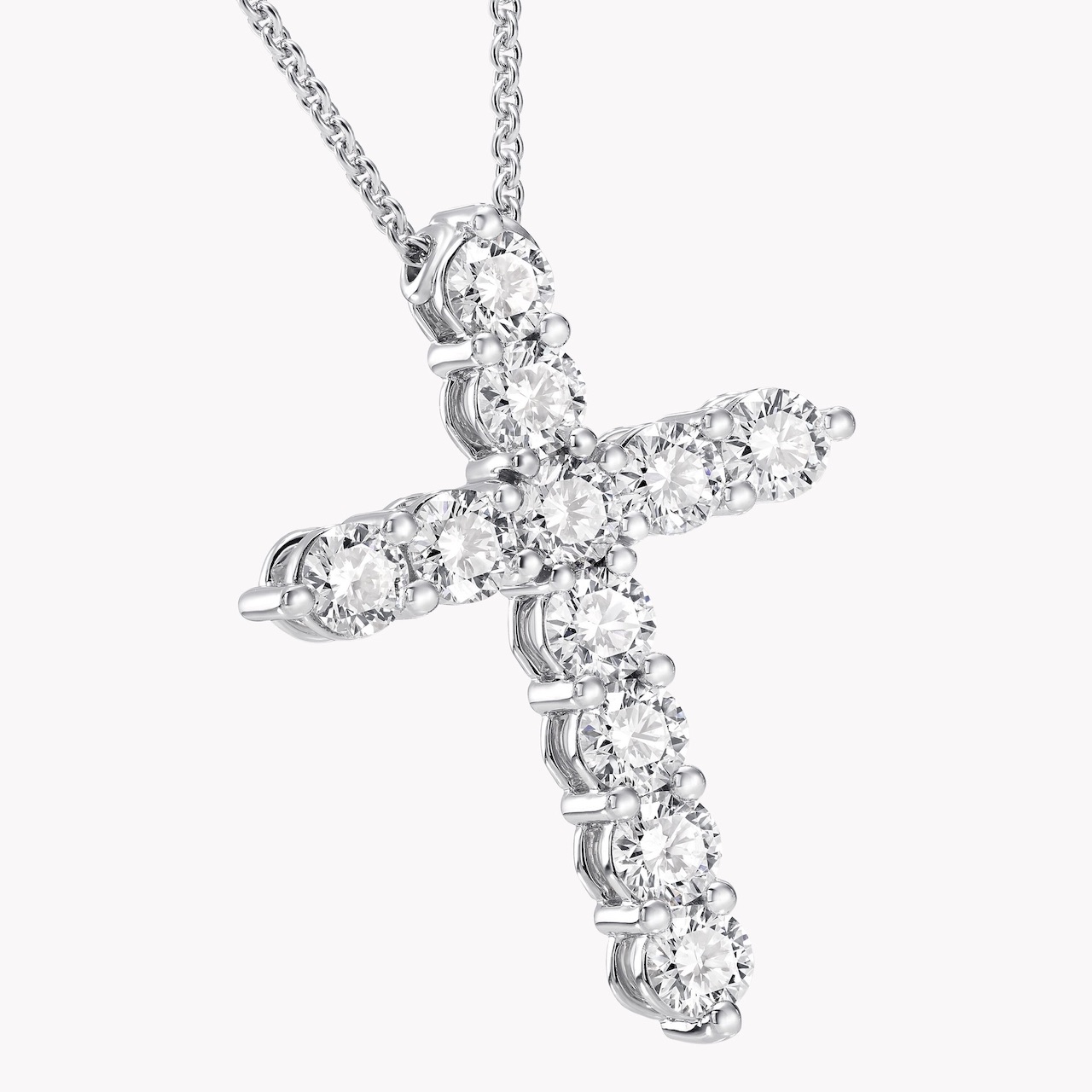 Graff Round Diamond Cross Medium Pendant