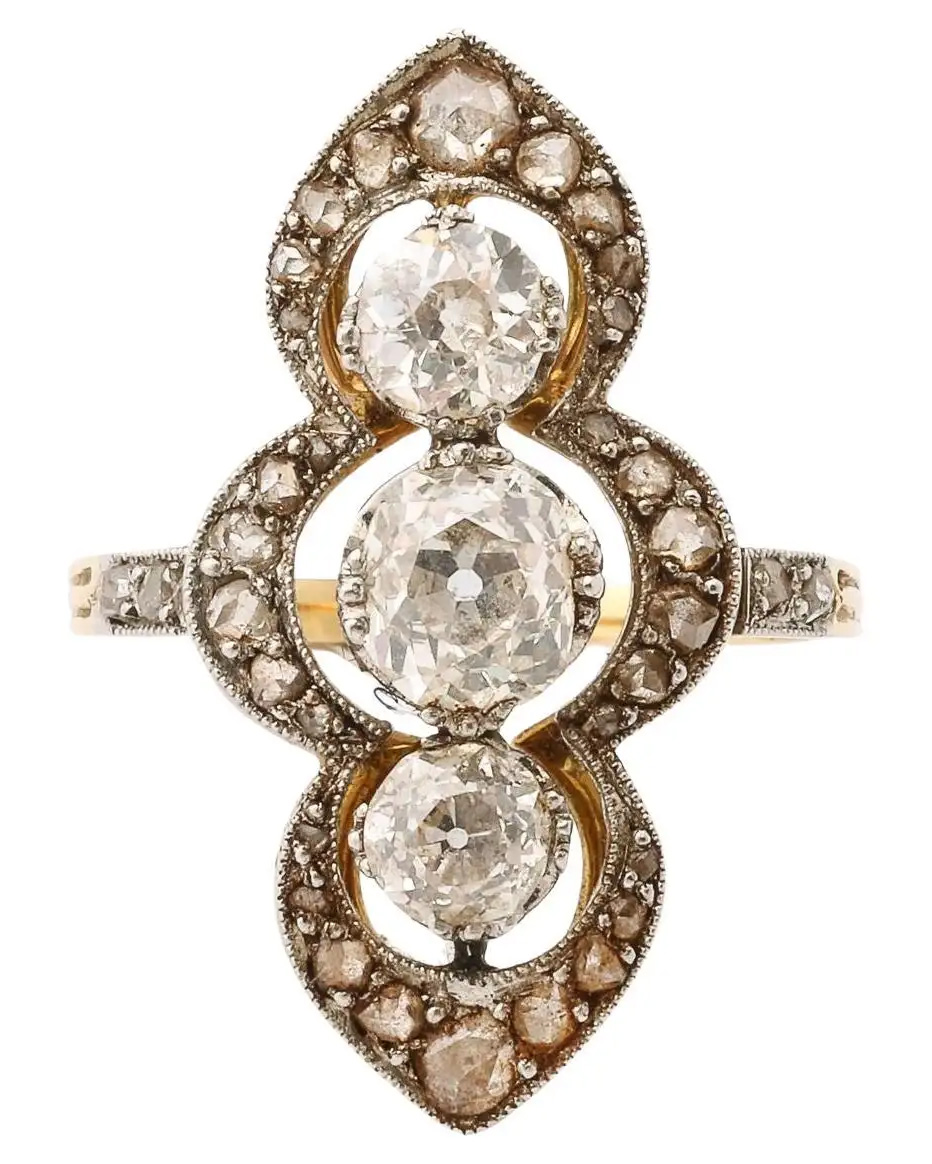 navette diamond ring