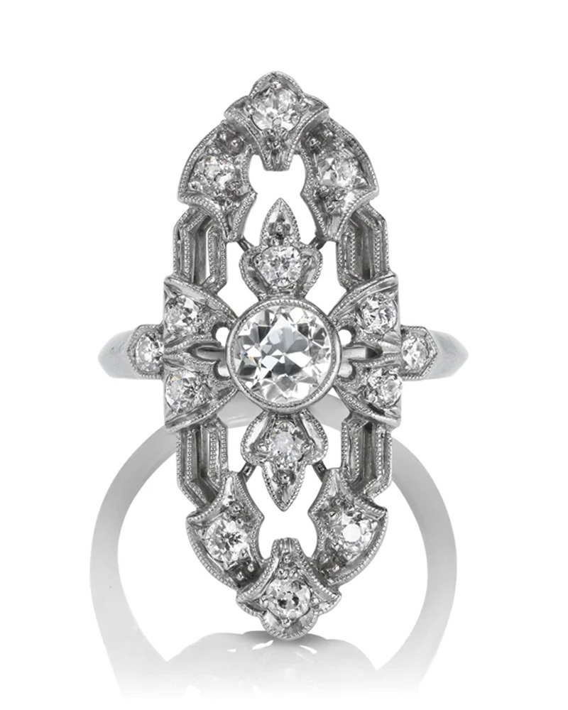 diamond navette ring