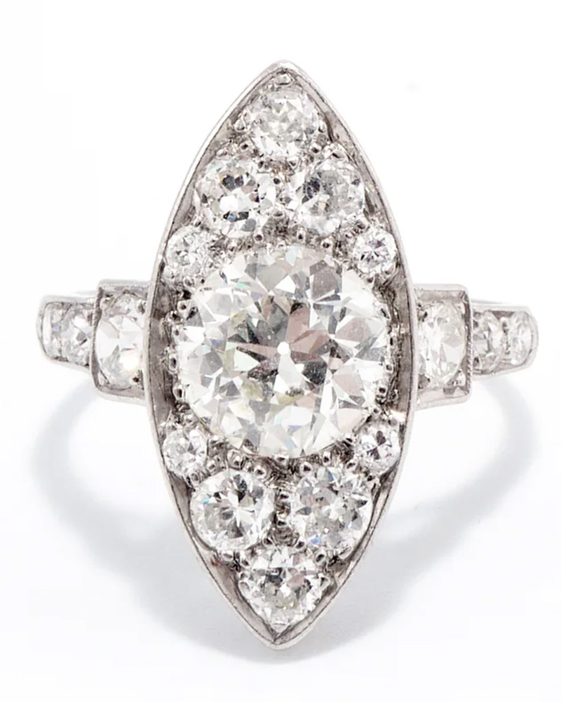 diamond navette ring
