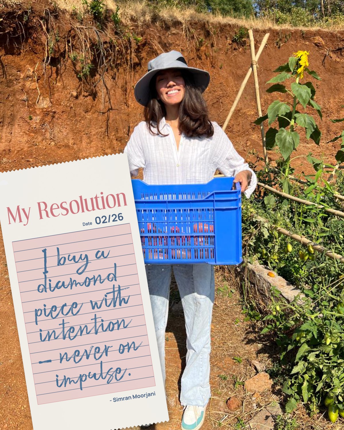 Simran Moorjani’s resolution to buy diamond piece with intention.