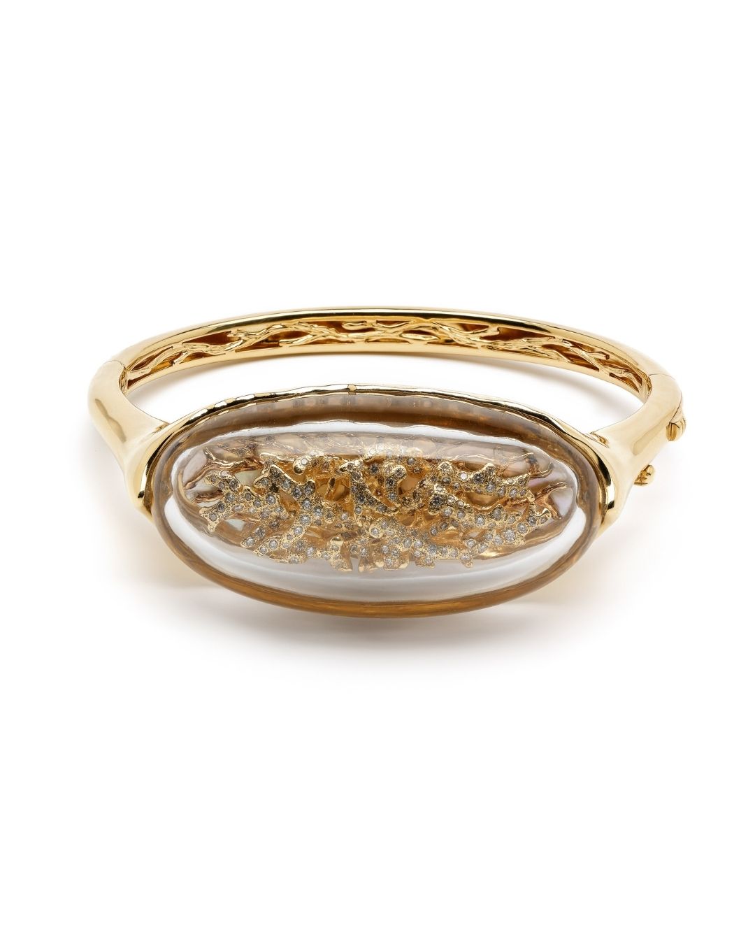 Paris Fashion Week:  Bibi van der Velden 18K recycled gold Terrarium bangle with diamond and mother-of-pearl set under rock crystal. (Courtesy of Bibi van der Velden)