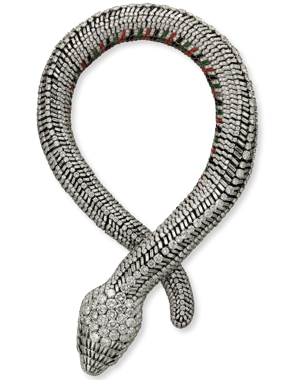 Maria Félix Snake Necklace by Cartier, 1968.