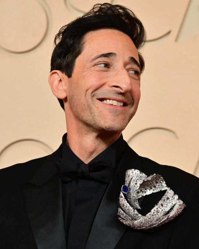 Adrien Brody Wore a Huge Diamond Brooch to the Oscars 2026 Men's Diamond Jewelry
