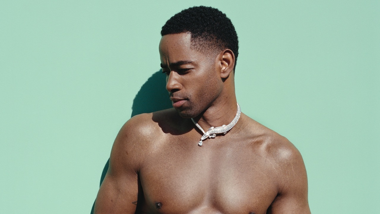 Jay Ellis Wears a Cartier Crocodile Necklace Photographed by Daniel Jack Lyons for Only Natural Diamonds
