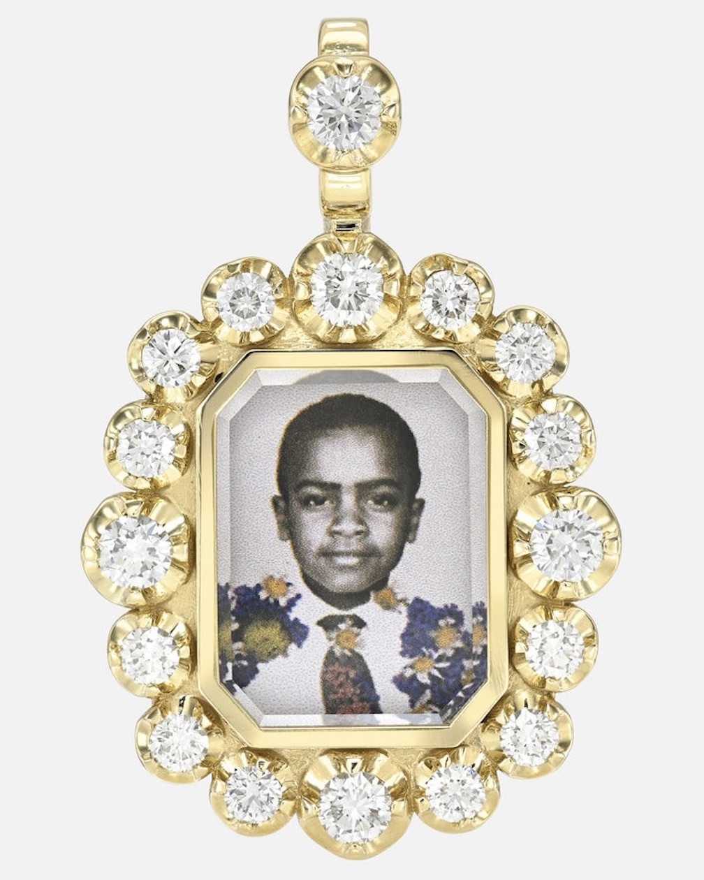 Mourning Jewelry Maggi Simpkins Crown Frame Locket Pendant Diamonds