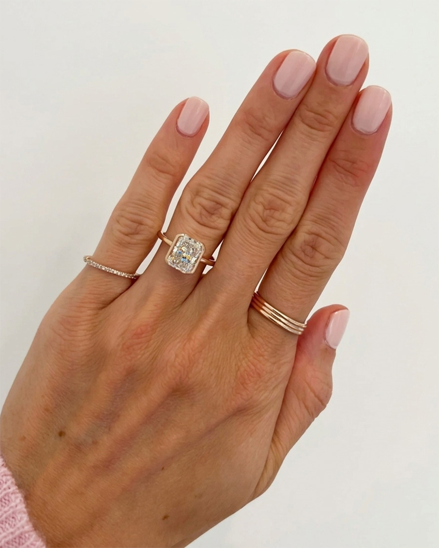 symbolic engagement rings: half bezel ring