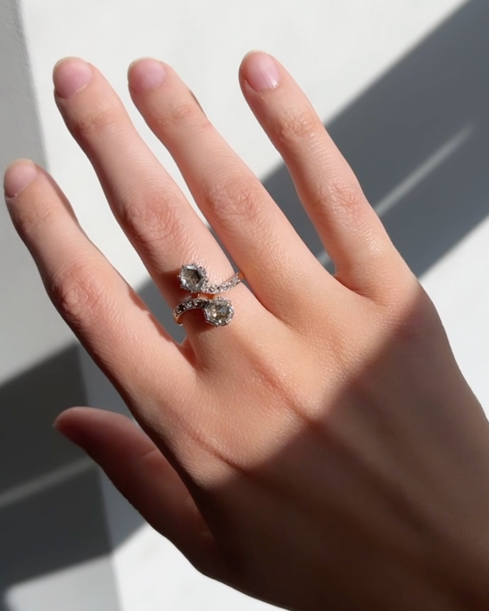 symbolic engagement rings: toi et moi ring