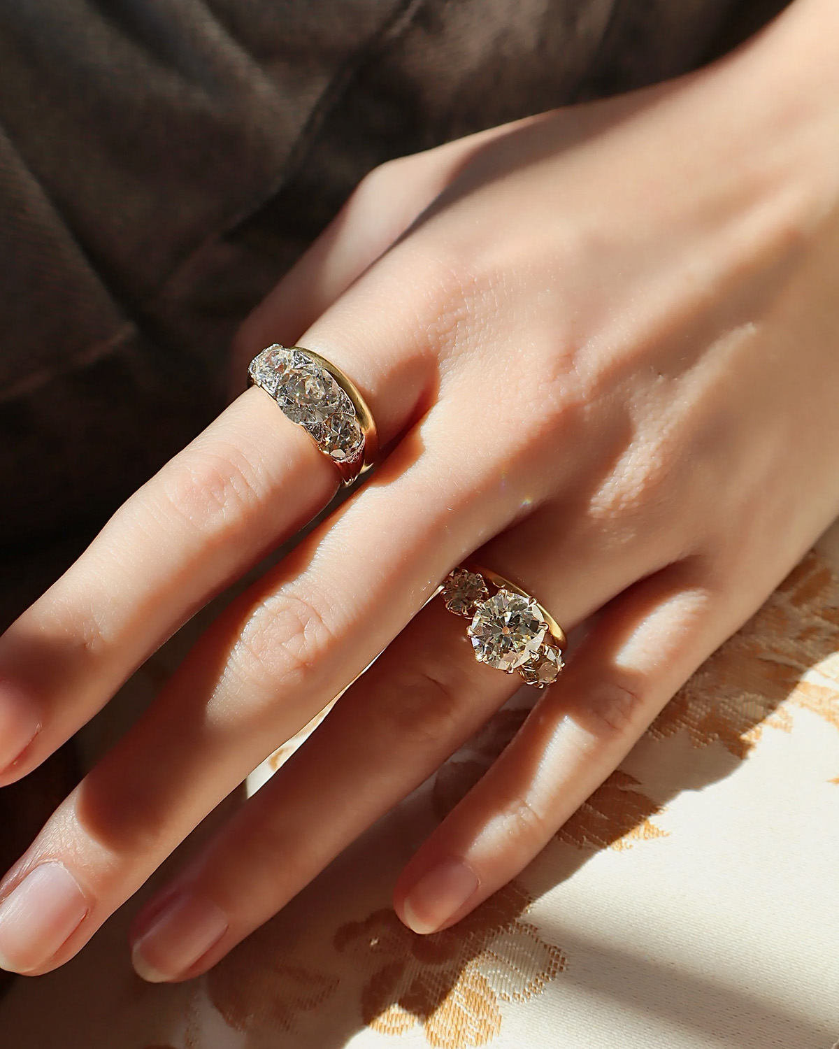 symbolic engagement rings: three stone ring