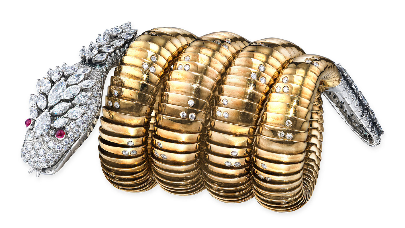 Diamond, Ruby and Gold Bulgari Serpenti Watch c. 1960s (Courtesy of Christie's Auction House)